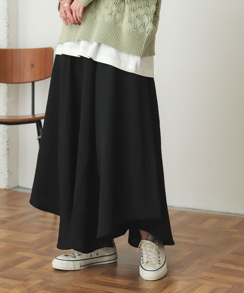 SENSE OF PLACE by URBAN RESEARCH（センスオブプレイスバイアーバンリサーチ）の「ハイウエストイレギュラーヘムスカート（スカート・レディース・イエロー/ブラック/ベージュ・ONE）」の2枚目の写真