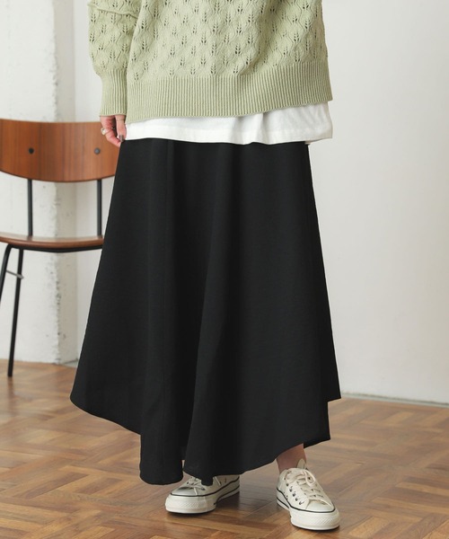 SENSE OF PLACE by URBAN RESEARCH（センスオブプレイスバイアーバンリサーチ）の「ハイウエストイレギュラーヘムスカート（スカート・レディース・イエロー/ブラック/ベージュ・ONE）」の4枚目の写真