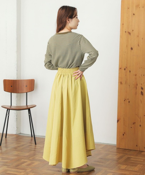SENSE OF PLACE by URBAN RESEARCH（センスオブプレイスバイアーバンリサーチ）の「ハイウエストイレギュラーヘムスカート（スカート・レディース・イエロー/ブラック/ベージュ・ONE）」の8枚目の写真