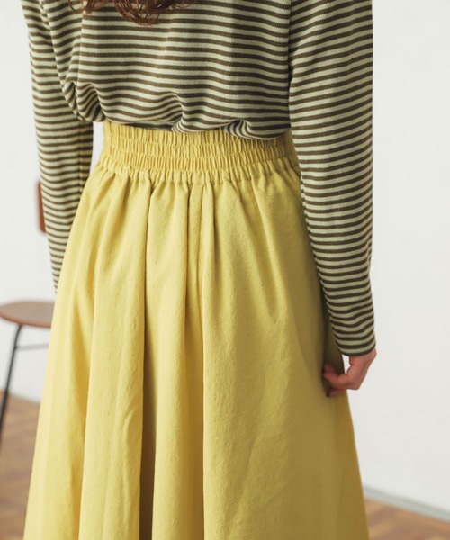 SENSE OF PLACE by URBAN RESEARCH（センスオブプレイスバイアーバンリサーチ）の「ハイウエストイレギュラーヘムスカート（スカート・レディース・イエロー/ブラック/ベージュ・ONE）」の13枚目の写真