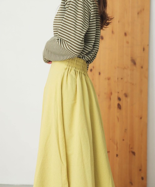 SENSE OF PLACE by URBAN RESEARCH（センスオブプレイスバイアーバンリサーチ）の「ハイウエストイレギュラーヘムスカート（スカート・レディース・イエロー/ブラック/ベージュ・ONE）」の14枚目の写真