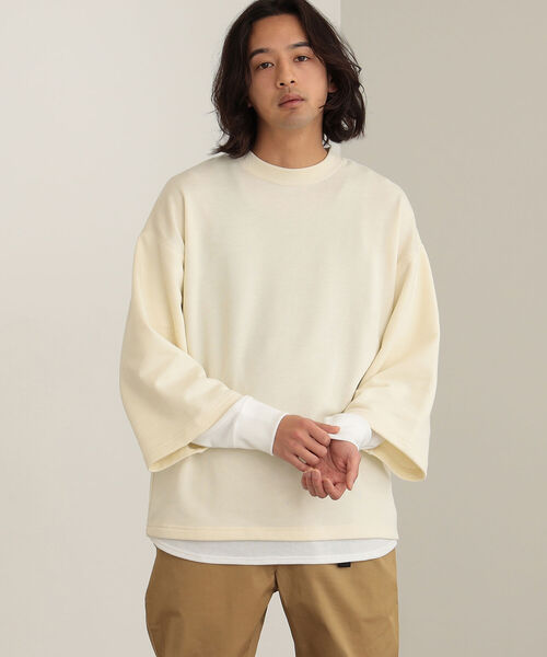 BEAMS HEART(ビームスハート)の「BEAMS HEART / フェイクレイヤー スウェット(スウェット・メンズ・グレー/ナチュラル・SMALL/MEDIUM/LARGE)」の5枚目の写真