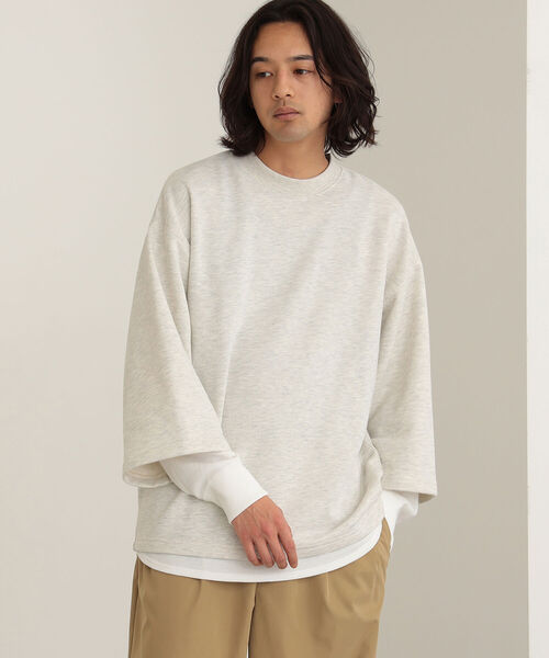 BEAMS HEART(ビームスハート)の「BEAMS HEART / フェイクレイヤー スウェット(スウェット・メンズ・グレー/ナチュラル・SMALL/MEDIUM/LARGE)」の9枚目の写真