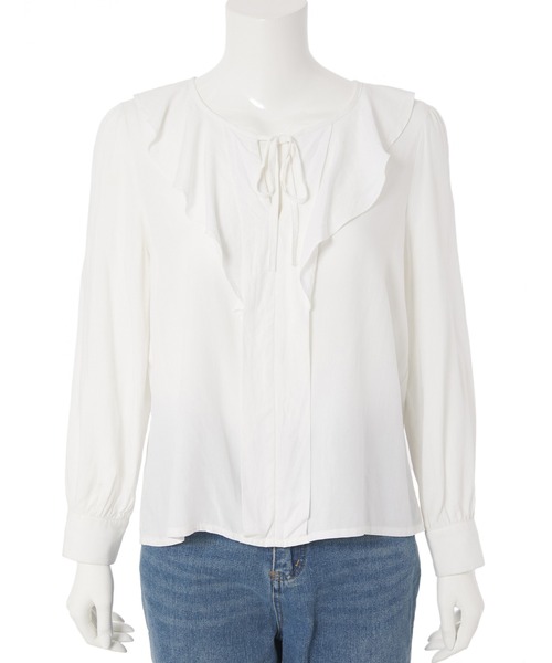 fifth(フィフス)の「レーヨンフリルカラーブラウス(シャツ/ブラウス・レディース・ホワイト/ブラック・M)」の17枚目の写真