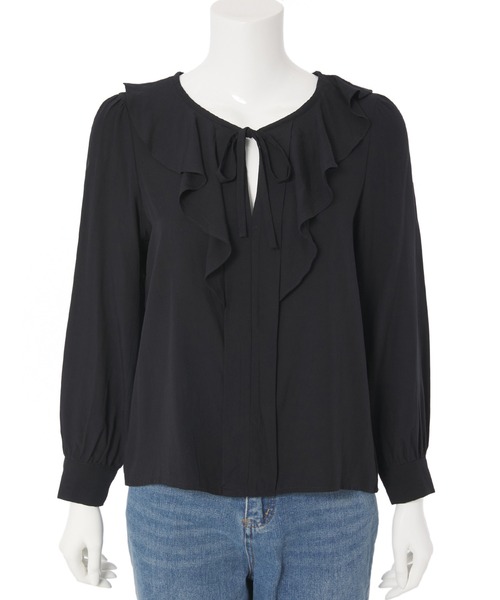 fifth(フィフス)の「レーヨンフリルカラーブラウス(シャツ/ブラウス・レディース・ホワイト/ブラック・M)」の11枚目の写真