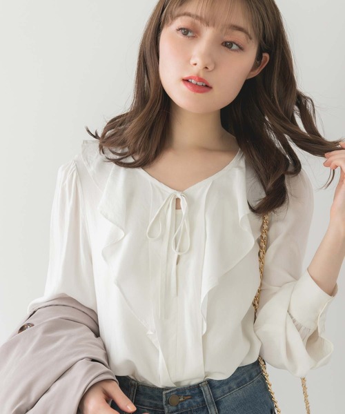 fifth(フィフス)の「レーヨンフリルカラーブラウス(シャツ/ブラウス・レディース・ホワイト/ブラック・M)」の20枚目の写真