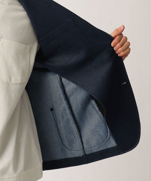 Grand PARK(グランドパーク)の「ストレッチデニムテーラードジャケット(テーラードジャケット・メンズ・ネイビー/ブラック・MEDIUM/LARGE/SMALL)」の13枚目の写真
