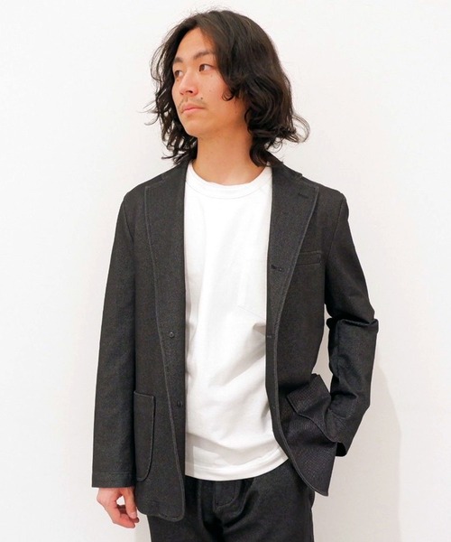 Grand PARK(グランドパーク)の「ストレッチデニムテーラードジャケット(テーラードジャケット・メンズ・ネイビー/ブラック・MEDIUM/LARGE/SMALL)」の20枚目の写真