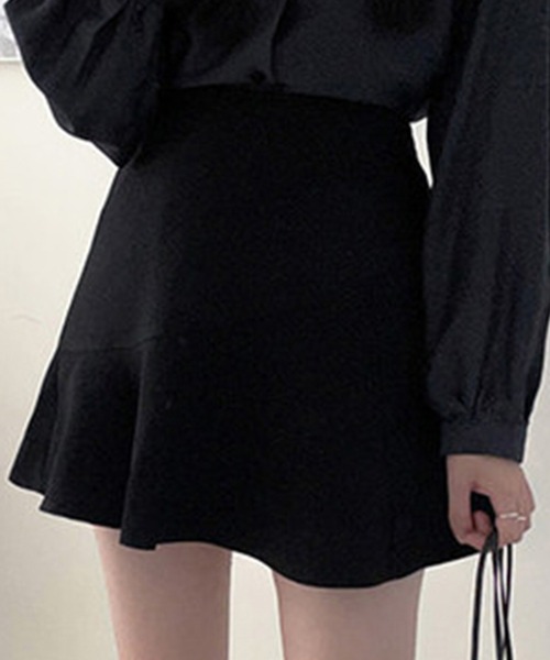 DAY CLOSET（デイ クローゼット）の「レディース 切り替えミニフレアヘムスカート（スカート・レディース・ブラック/ベージュ・M/L）」の10枚目の写真