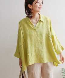 URBAN RESEARCH DOORS | リネンレーストリミングプルオーバーシャツ(シャツ/ブラウス)