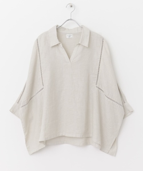 URBAN RESEARCH DOORS（アーバンリサーチドアーズ）の「リネンレーストリミングプルオーバーシャツ（シャツ/ブラウス・レディース・チャコールグレー/イエロー/ライトベージュ・1）」の17枚目の写真