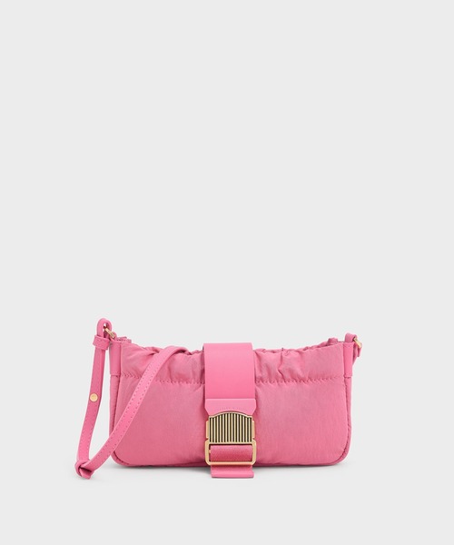 CHARLES & KEITH(チャールズ & キース)の「アスペン ルーシュドフォンポーチ / Aspen Ruched Phone Pouch(ボディバッグ/ウエストポーチ・レディース・グリーン/オレンジ/ライラック/ピンク・XS)」の3枚目の写真