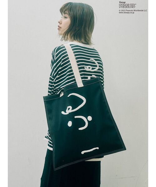 merry jenny（メリージェニー）の「PEANUTS tote bag（トートバッグ・レディース・オフホワイト/ブラック・FREE）」の11枚目の写真