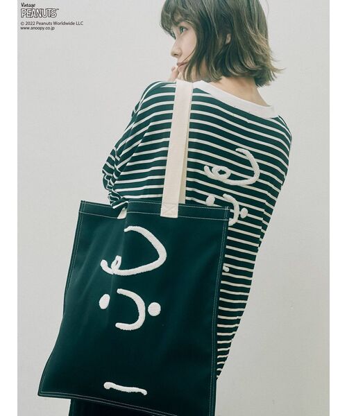 merry jenny（メリージェニー）の「PEANUTS tote bag（トートバッグ・レディース・オフホワイト/ブラック・FREE）」の12枚目の写真