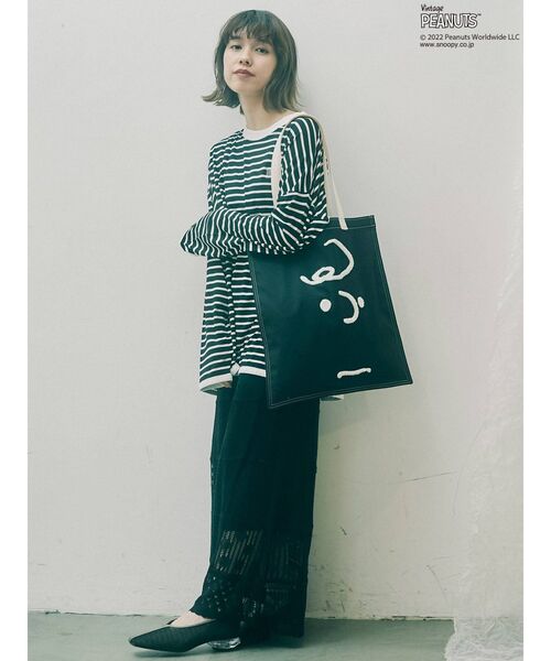merry jenny（メリージェニー）の「PEANUTS tote bag（トートバッグ・レディース・オフホワイト/ブラック・FREE）」の14枚目の写真