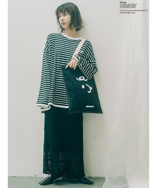 merry jenny（メリージェニー）の「PEANUTS tote bag（トートバッグ・レディース・オフホワイト/ブラック・FREE）」の15枚目の写真