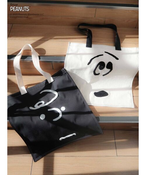 merry jenny（メリージェニー）の「PEANUTS tote bag（トートバッグ・レディース・オフホワイト/ブラック・FREE）」の16枚目の写真