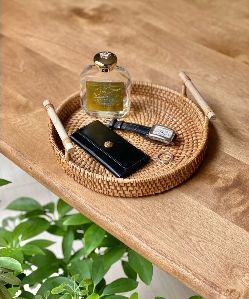 BIRTHDAY BAR（バースデイバー）の「ラタン編みトレイ Mサイズ（収納グッズ・レディース・ナチュラル・フリー）」の7枚目の写真