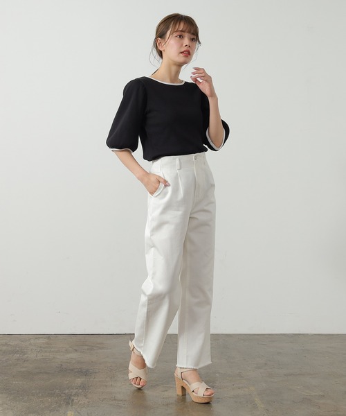 Honeys（ハニーズ）の「ストレートパンツ（デニムパンツ・レディース・ホワイト/ベージュ/ブルー/ブルー系その他・S/M/L）」の16枚目の写真