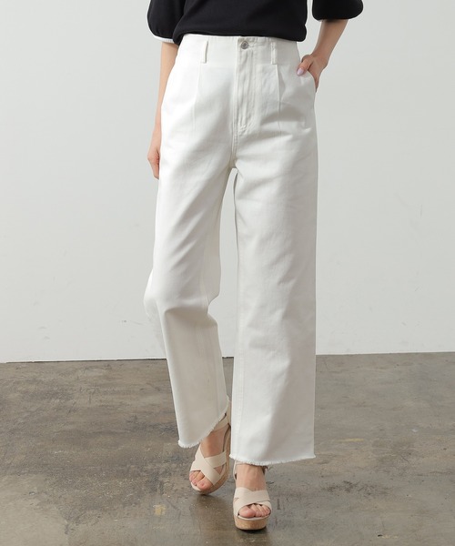 Honeys（ハニーズ）の「ストレートパンツ（デニムパンツ・レディース・ホワイト/ベージュ/ブルー/ブルー系その他・S/M/L）」の12枚目の写真