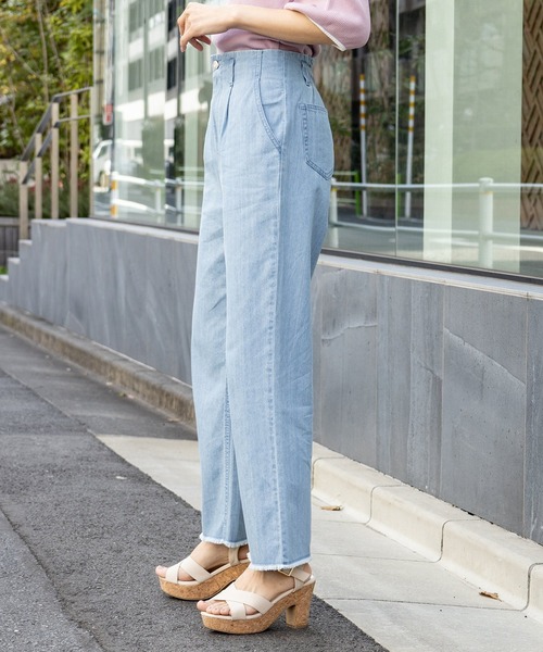 Honeys（ハニーズ）の「ストレートパンツ（デニムパンツ・レディース・ホワイト/ベージュ/ブルー/ブルー系その他・S/M/L）」の13枚目の写真