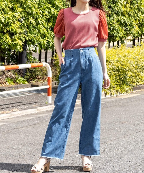 Honeys（ハニーズ）の「ストレートパンツ（デニムパンツ・レディース・ホワイト/ベージュ/ブルー/ブルー系その他・S/M/L）」の14枚目の写真