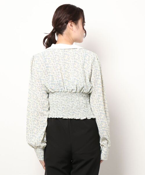 VIBGYOR Women（ヴィブジョー　ウィメン）の「【KOREA SELECT】ビックカラー フラワープリント ブラウス（シャツ/ブラウス・レディース・アイボリー・FREE）」の8枚目の写真