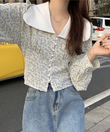 VIBGYOR Women | 【KOREA SELECT】ビックカラー フラワープリント ブラウス(シャツ/ブラウス)