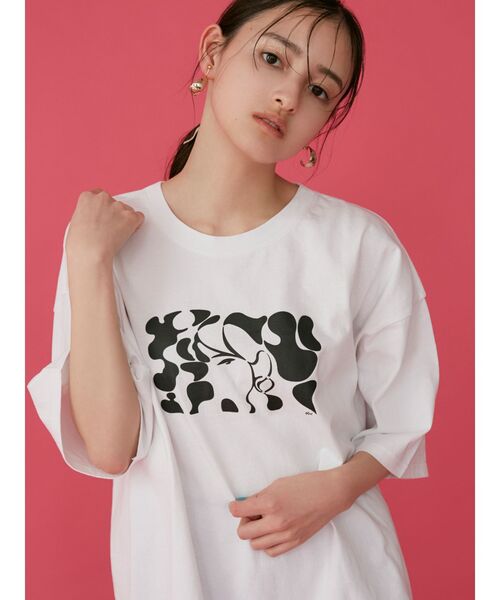 MURUA（ムルーア）の「【MURUA×hiroki nishiyama】MONOTONE GIRL Tシャツ（Tシャツ/カットソー・レディース・ホワイト/ブラック・FREE）」の22枚目の写真