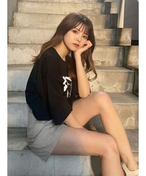 MURUA（ムルーア）の「【MURUA×hiroki nishiyama】MONOTONE GIRL Tシャツ（Tシャツ/カットソー・レディース・ホワイト/ブラック・FREE）」の3枚目の写真