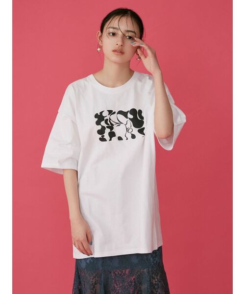 MURUA（ムルーア）の「【MURUA×hiroki nishiyama】MONOTONE GIRL Tシャツ（Tシャツ/カットソー・レディース・ホワイト/ブラック・FREE）」の19枚目の写真
