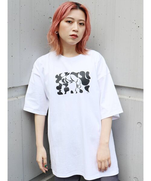 MURUA（ムルーア）の「【MURUA×hiroki nishiyama】MONOTONE GIRL Tシャツ（Tシャツ/カットソー・レディース・ホワイト/ブラック・FREE）」の17枚目の写真