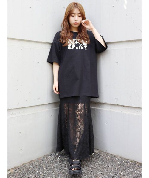 MURUA（ムルーア）の「【MURUA×hiroki nishiyama】MONOTONE GIRL Tシャツ（Tシャツ/カットソー・レディース・ホワイト/ブラック・FREE）」の9枚目の写真