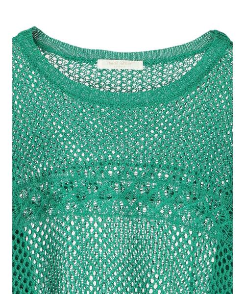 Green　Parks（グリーンパークス）の「透かし編みニットプルオーバー（ニット/セーター・レディース・ネイビー/オレンジ/グリーン・FREE）」の11枚目の写真