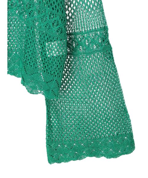 Green　Parks（グリーンパークス）の「透かし編みニットプルオーバー（ニット/セーター・レディース・ネイビー/オレンジ/グリーン・FREE）」の10枚目の写真