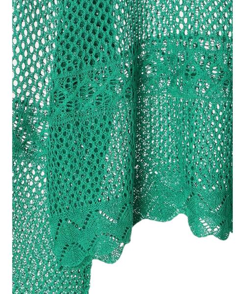 Green　Parks（グリーンパークス）の「透かし編みニットプルオーバー（ニット/セーター・レディース・ネイビー/オレンジ/グリーン・FREE）」の9枚目の写真