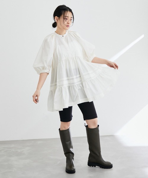 ADAM ET ROPE'（アダムエロペ）の「【サステナブル】エコペットロゴサイクルパンツ（その他パンツ・レディース・ブラック・FREE）」の2枚目の写真