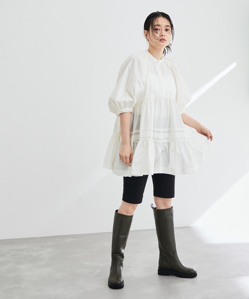 ADAM ET ROPE'（アダムエロペ）の「【サステナブル】エコペットロゴサイクルパンツ（その他パンツ・レディース・ブラック・FREE）」の3枚目の写真