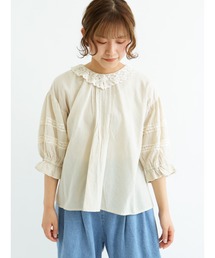 Samansa Mos2 | レースピンタックブラウス(シャツ/ブラウス)