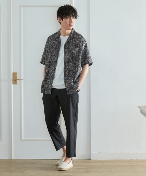 GLOBAL WORK（グローバルワーク）の「快適オープンカラー柄/半袖