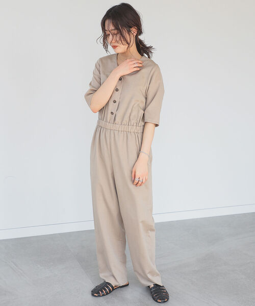 B:MING by BEAMS(ビーミングバイビームス)の「B:MING by BEAMS / リネン サロペット 22SS(スーツジャケット・レディース・ベージュ/ブラック系その他4・SMALL/MEDIUM)」の2枚目の写真