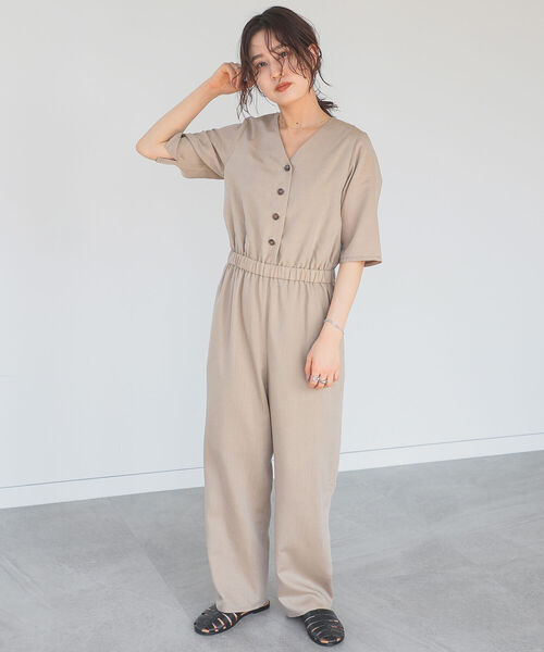 B:MING by BEAMS(ビーミングバイビームス)の「B:MING by BEAMS / リネン サロペット 22SS(スーツジャケット・レディース・ベージュ/ブラック系その他4・SMALL/MEDIUM)」の6枚目の写真