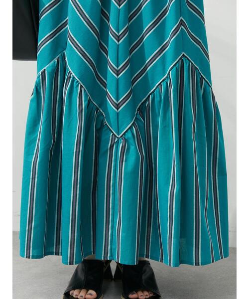 Green　Parks（グリーンパークス）の「・ELENCARE DUE ストライプパネルスカート（スカート・レディース・グリーン/イエロー/ネイビー・FREE）」の11枚目の写真