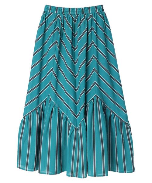 Green　Parks（グリーンパークス）の「・ELENCARE DUE ストライプパネルスカート（スカート・レディース・グリーン/イエロー/ネイビー・FREE）」の22枚目の写真