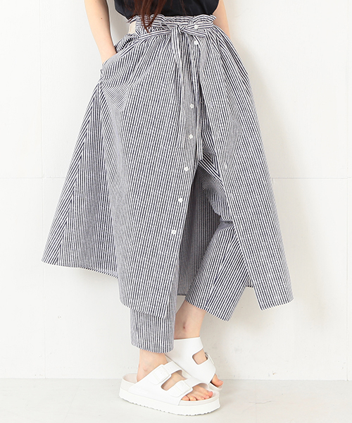 【美品】RBS/Ray BEAMS ストライププリントスカートパンツ Ray BEAMS（レイビームス）の「RBS / ストライププリント