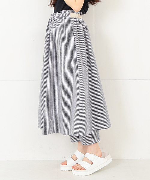 Ray BEAMS（レイビームス）の「RBS / ストライププリント スカートパンツ（その他パンツ・レディース・ブルー/グレー・1/0）」の17枚目の写真