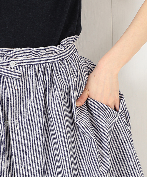 Ray BEAMS（レイビームス）の「RBS / ストライププリント スカートパンツ（その他パンツ・レディース・ブルー/グレー・1/0）」の20枚目の写真