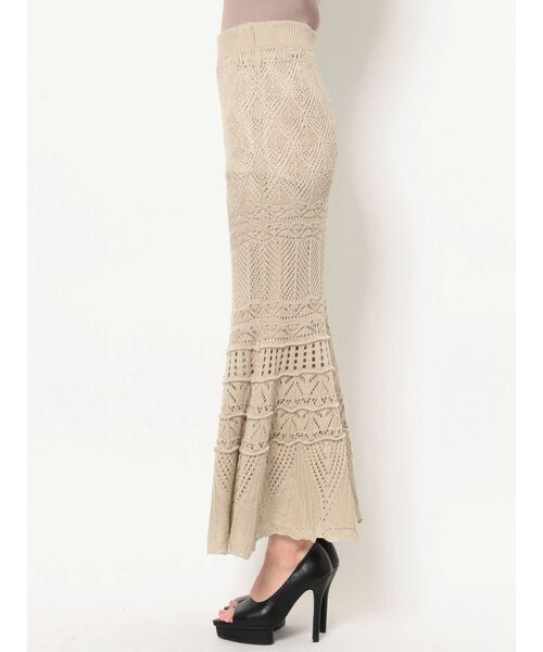 RESEXXY（リゼクシー）の「鈎針風ニットマーメイドスカート（スカート・レディース・アイボリー/ブラック/ブラウン/ベージュ・FREE）」の17枚目の写真
