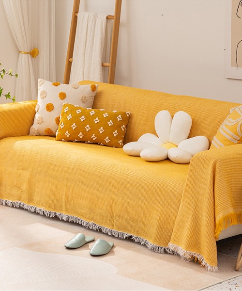 aimoha（アイモハ）の「フリンジマルチカバーソファーブランケット（ブランケット・レディース・ベージュ/グレー/グリーン/ブルー/イエロー/イエロー系その他・FREE）」の18枚目の写真