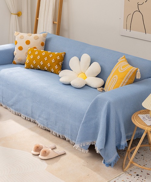 aimoha（アイモハ）の「フリンジマルチカバーソファーブランケット（ブランケット・レディース・ベージュ/グレー/グリーン/ブルー/イエロー/イエロー系その他・FREE）」の16枚目の写真